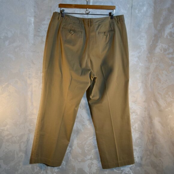 Talbots Size 18 Khaki Tan High Waisted Straight Leg Chino Trousers - Picture 2 of 11